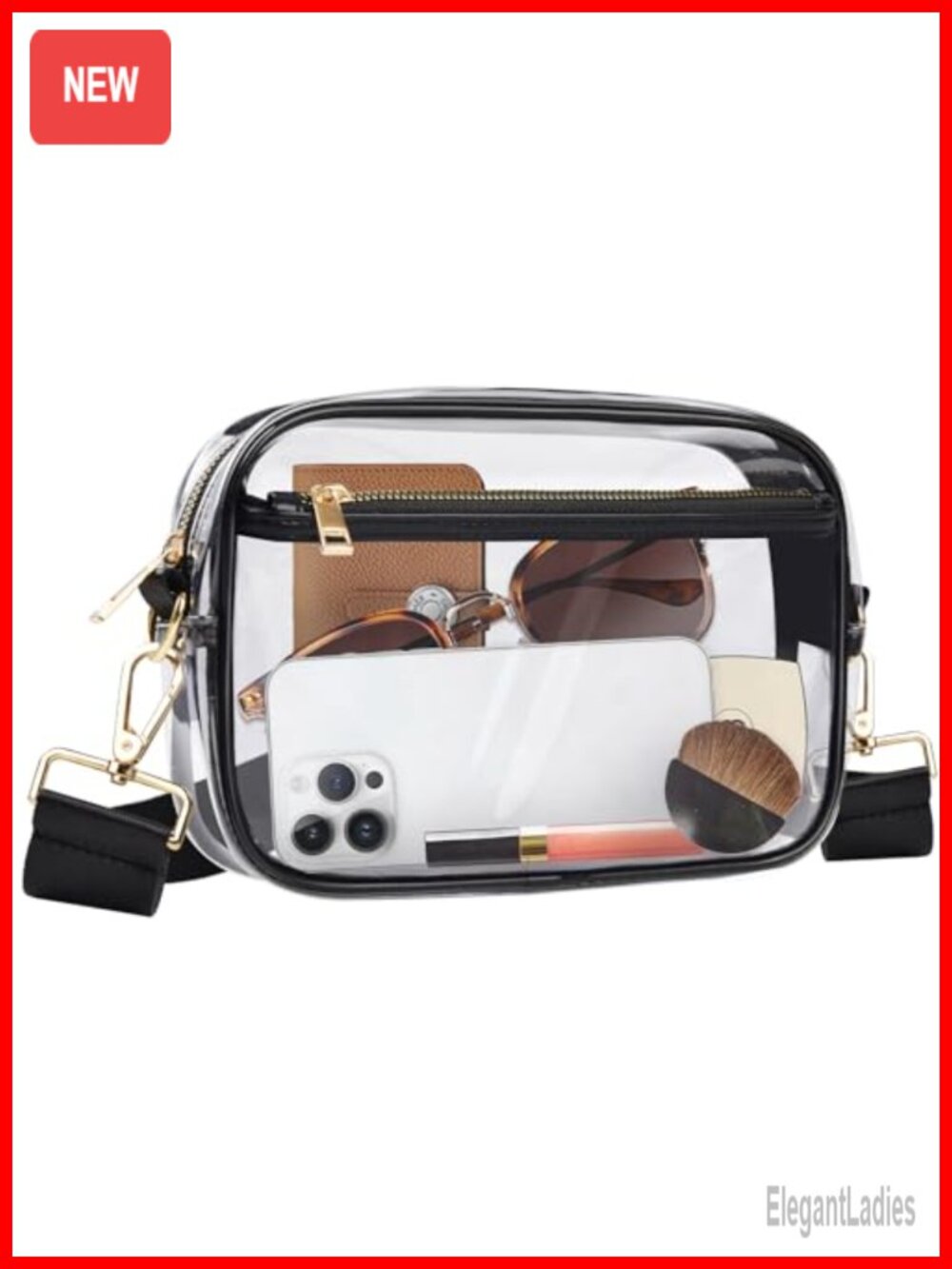 Clear Crossbody Bag Stadium Approved PVC Waterproof Concert Purse